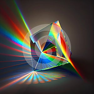 Rainbow colorful light refracting prism refraction