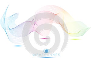 Rainbow colorful light waves line bright abstract pattern