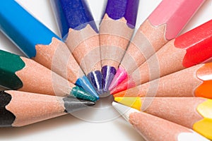 Rainbow of colorful pencil set