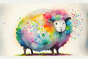 Rainbow colorful sheep