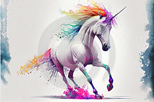 Rainbow colorful unicorn