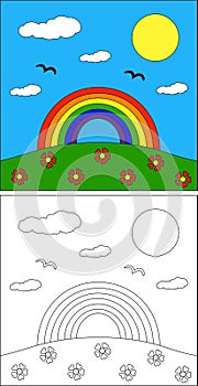 Rainbow coloring page