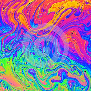 Rainbow colors created by soap