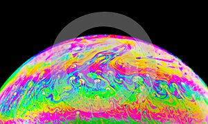 Rainbow colors created by soap bubble