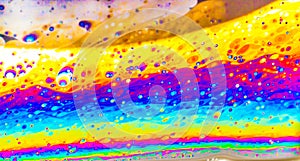 Rainbow colors created by soap, bubble,or oil