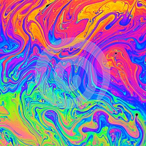 Rainbow colors created by soap photo