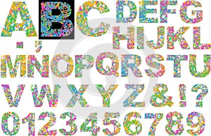 Rainbow Colors Curves Alphabet