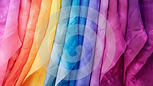 Rainbow Colors on Draped Sheer Fabrics photo