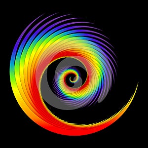 Rainbow Colors and Feathery Spiral Shape