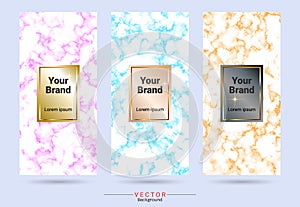 Rainbow colors and gold packaging product design label and stickers templates