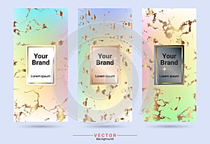 Pastel colors and gold packaging product design label and stickers templates