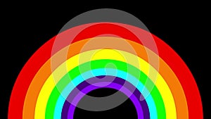 Rainbow colors motion graphics with plain black background