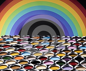 Rainbow colors, Open cans of paint