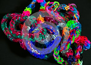Rainbow colors rubber bands loom bracelets
