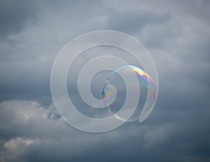 Rainbow colors in soap bubble