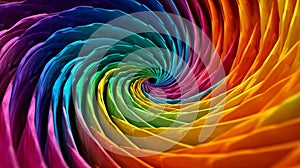 Rainbow colors spiral art background. Generative AI