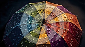 Rainbow-coloured umbrella created with generative AI technology