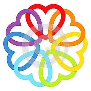 Rainbow connected hearts