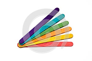 Rainbow craft sticks fanned