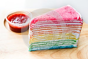 Rainbow crape cake.