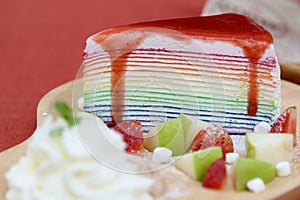 Rainbow crape cake