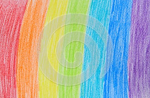 Rainbow crayon drawing photo