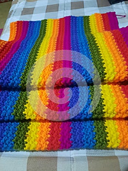 rainbow crochet blanket