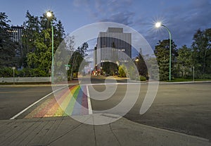 Rainbow Crosswalk in Downtown Yellowknife