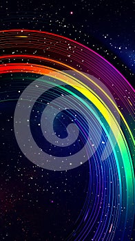 Rainbow Curvature in Space Illustration photo