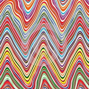 Rainbow curved wave stripes color line art vector background