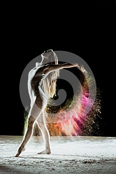 Rainbow dancer isolated on black background