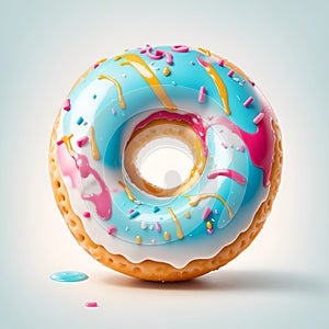 Rainbow Delights: Irresistible Donuts in Vibrant Colors. Generative Ai