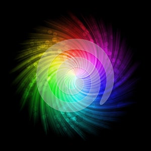 Rainbow design with splash of rays