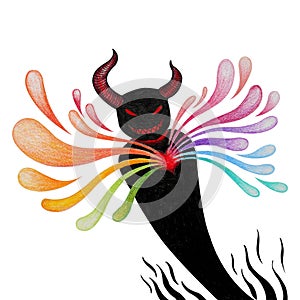 Rainbow devil art