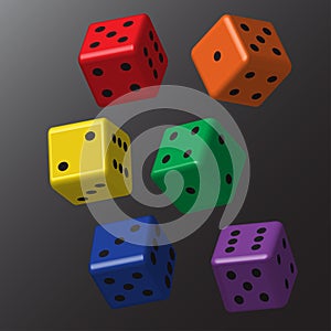 Rainbow Dice with Black Points