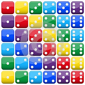 Rainbow dice collection, set of 6, vector available