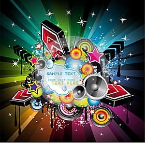 Rainbow Disco Music Background