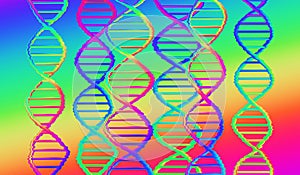 Rainbow DNA molecules structure. Science and Technology concept, vivid scientific background