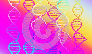 Rainbow DNA molecules structure. Science and Technology concept, vivid scientific background