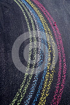 Rainbow drawn with chalk