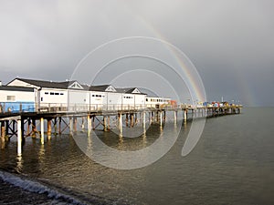 Rainbow at the End of Teignmouth Pier.