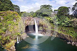 Rainbow falls in Hawaii