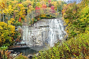 Rainbow Falls in Pisgah National Forest in Western North Carolina