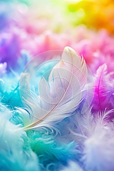 Rainbow Feather Patchwork Background