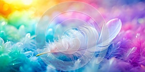 Rainbow Feather Patchwork Background
