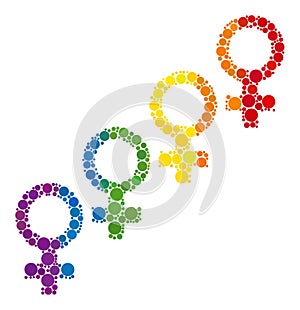 Rainbow Female cohort symbol Composition Icon of Round Dots