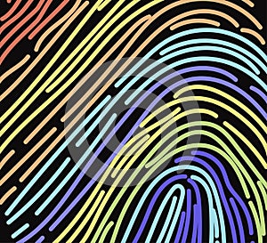 Rainbow finger print background on square shape. Vector illustration of Eps10 file.