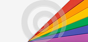 Rainbow flag banner background with copy space