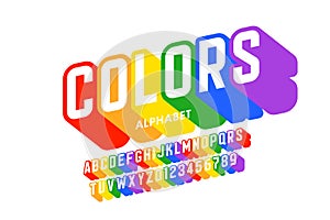 Rainbow flag colors font