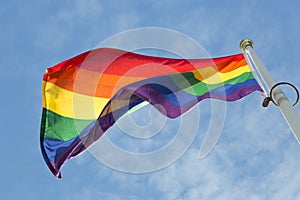 Rainbow Flag waving in the wind